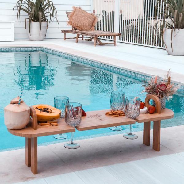 MB-HW090 Bamboo Table Large Folding Portable Tray for Outdoor Snacks Cheese Anywhere