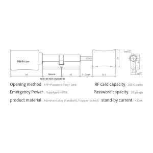 Keyless BLE Password Cylinders TT Lock App Frameless Glass Door Locks