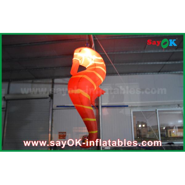 CE Inflatable Lighting Decoration , Custom Inflatable Red Sea Horse For Exhibition