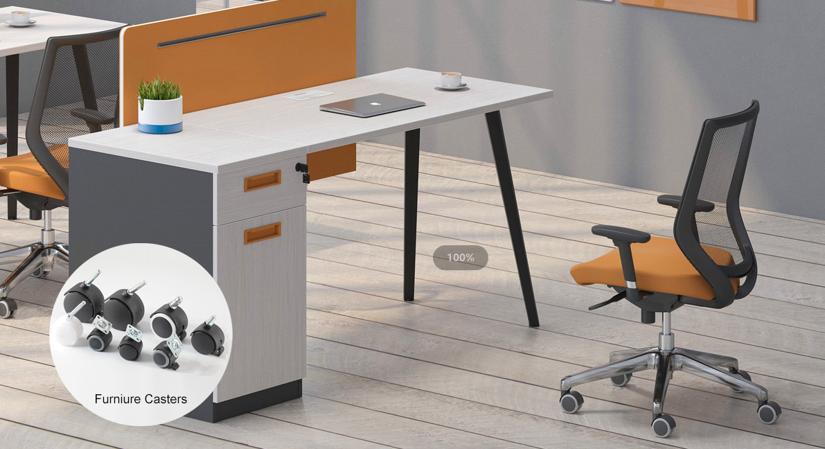 Office PU 75mm Castor Wheels Furniture Moving Casters