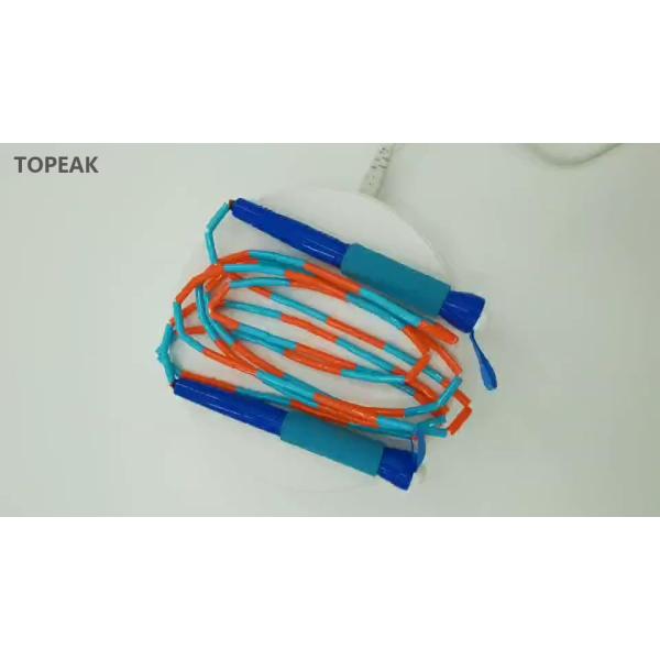 Long Plastic Jump Rope Segmented Speed Training Gym Blue 2.8m