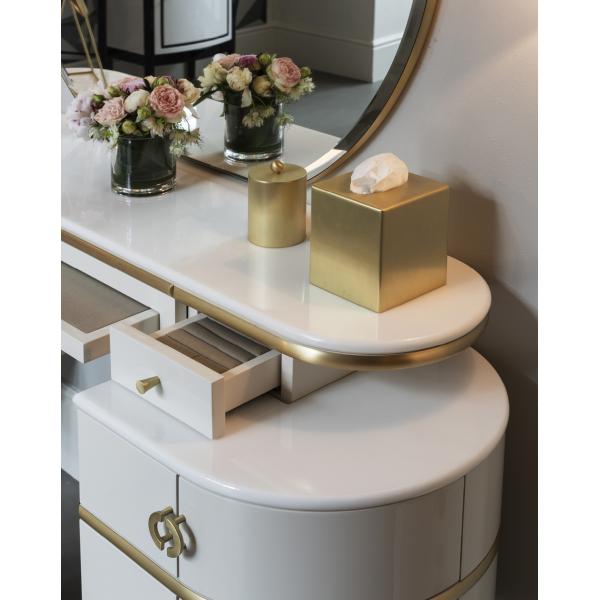 MDF Lighted Corner Vanity Set Standing Dressing Table