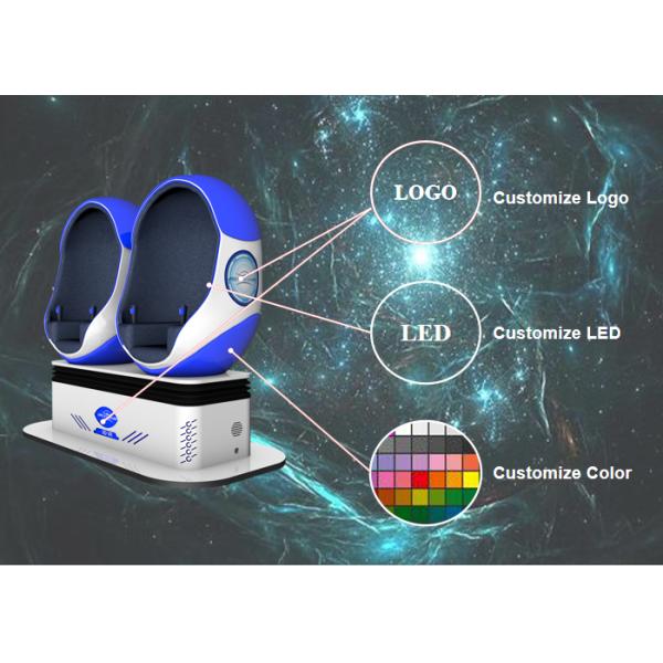 RGB 9D Virtual Reality Simulator Egg Chair Customize Color Logo 2 Players