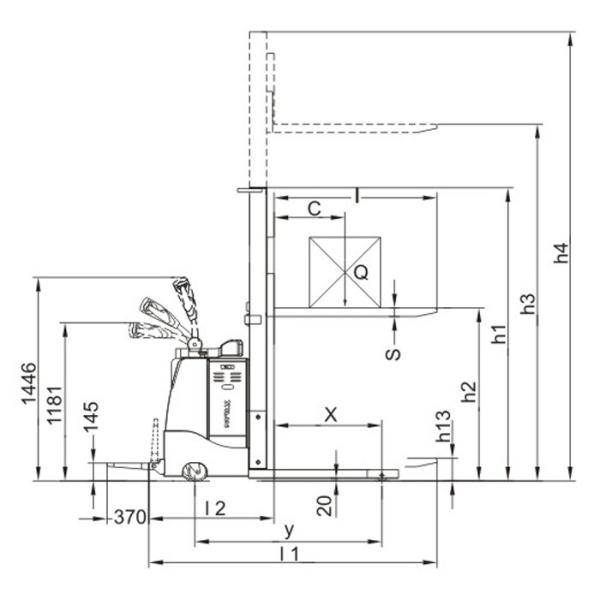 3500mm Lifting Height Full Electric Pallet Stacker Customized Color Low Voltage Protection