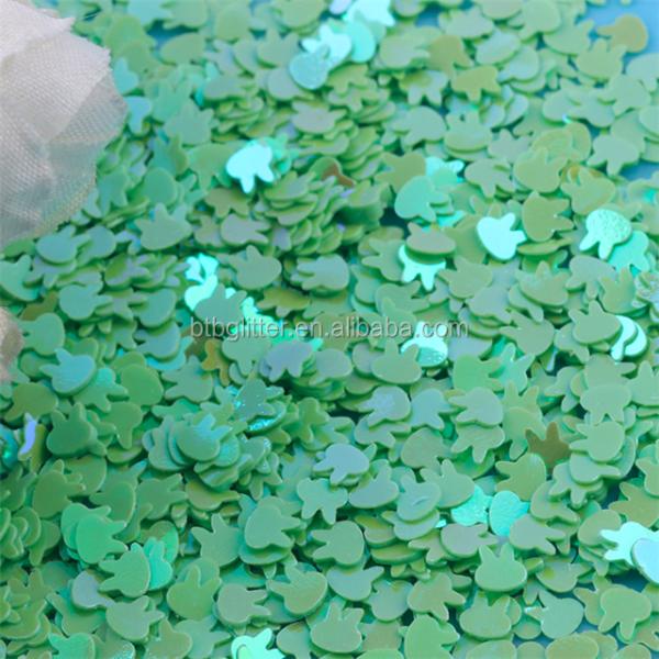 Pet Happy Year Easter Sequined 4mm Rabbit Head Ball Stuffers and Ornaments Hand DIY Accessories Fluorescent Pieces Glass