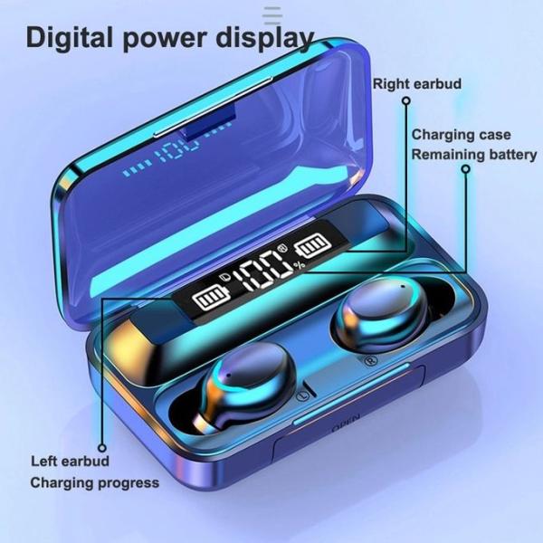 2200mAh TWS Bluetooth Earbuds 5.0 IPX7 Waterproof Mini Bluetooth Headsets