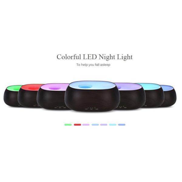 Wood Grain IR Remote Control 500ml Aroma Essential Oil Diffuser