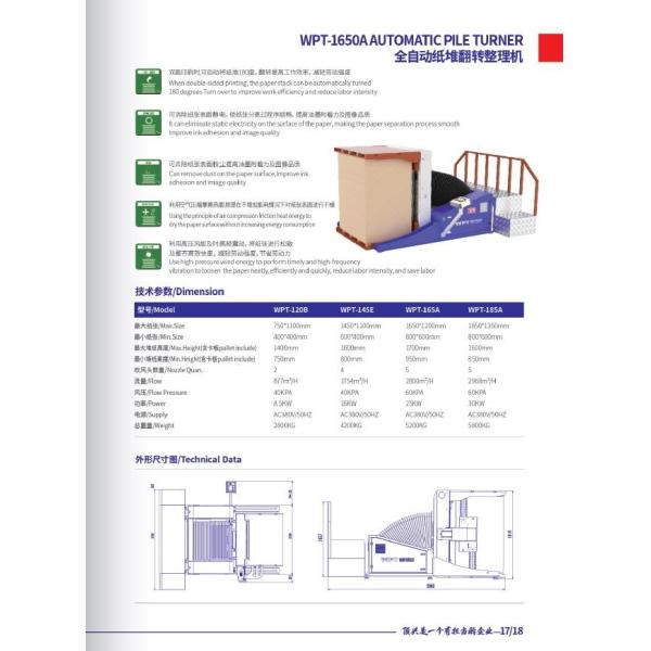 60KPA 4 Nozzle Pile Turning Machine Pallet Centering Paper Stacker Machine