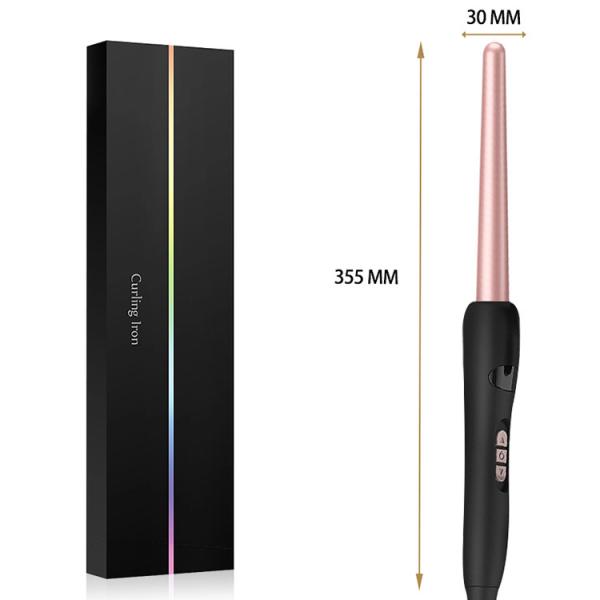 Customized Logo Ceramic Curling Wand Power Wave ROHS 1 Inch