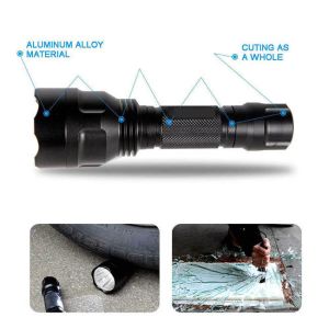 Rechargeable Tactical LED Flashlight 5 Modes 2-55 Hrs Working Time
