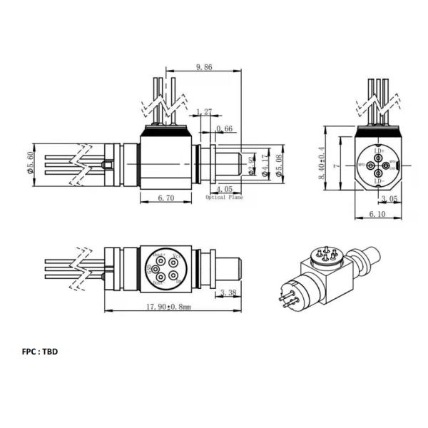 10G BIDI LC BOSA T1270R1330 Optical Sub Assembly High Sensitive