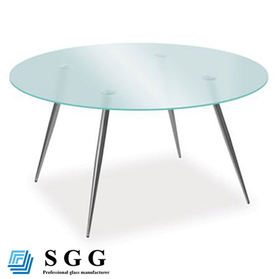 Frosted White Tempered Glass Dining Table (round,oval,square,rectangle)