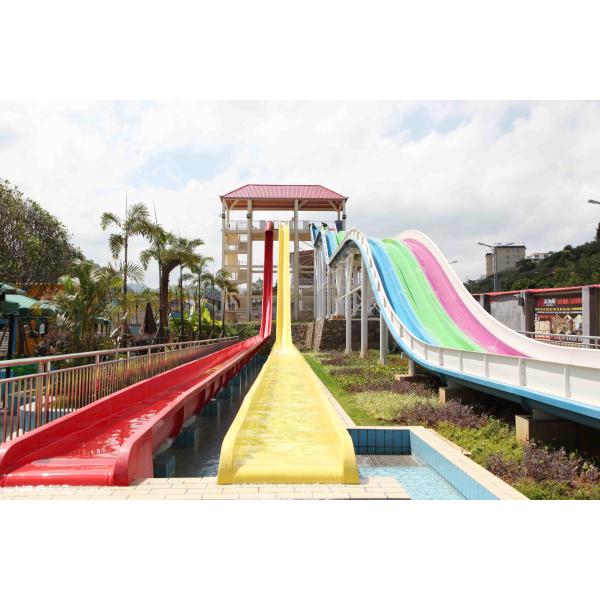General Water Park Item Custom Water Slides High Speed With 120 Riders / H Capacity