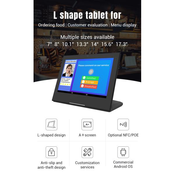 10.1Inch RK3288 NFC POE Desktop Android Tablet L Type Restaurant Tablet