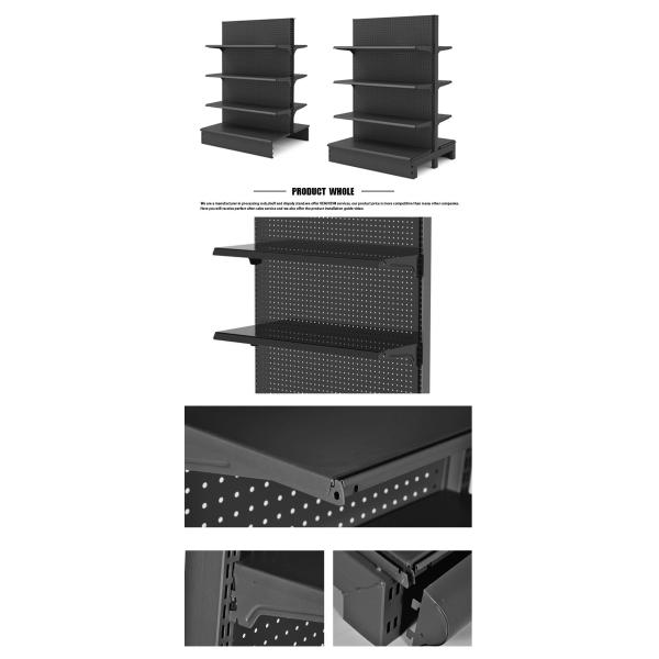 Customized Cold Rolled Steel Load Capacity 30-80KG/Layer Supermarket Display Shelving