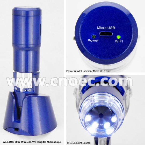 Blue Portable 200x Hand Held Digital Microscope With White Light LED A34.4105