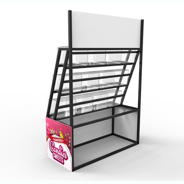 Supermarket Point Of Sales Displays Candy Display Shelving Metal Custom Logo
