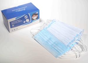Quality Blue Disposable Surgical Mask , Surgical Mouth Mask Low Resistance To Breathing for sale