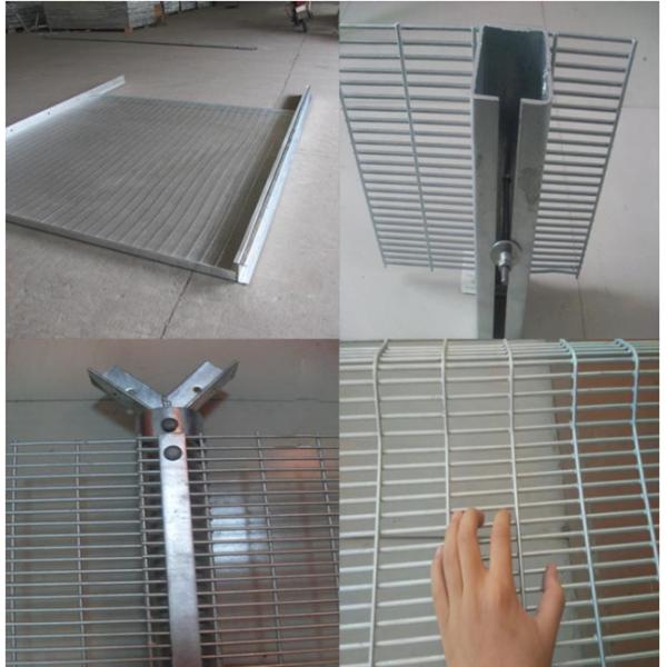 2.3m High Security Anti Climb Mesh Fence RAL 6005 Green 3"X0.5"X8