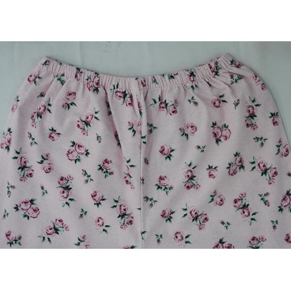 100% Cotton Flannel Womens Button Up Pajama Sets With Piping And Long Pants