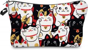 China Lucky Cat Cosmetic Bag for Women Makeup Bags Travel Waterproof Toiletry Bag Accessories Organizer on sale
