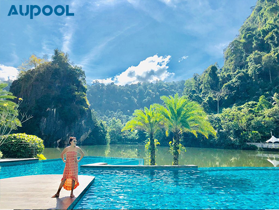 Infinity Pool Glass Fibreglass Lap Pool Intex Crystal Blue Polyester Swimming Pool