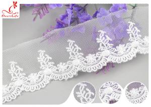 China Vietnam Floral Nylon Mesh Lace Trim With Cotton Embroidery Patterns on sale