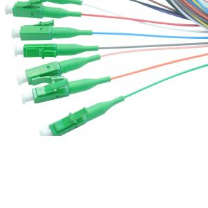 Single Mode Optical Fiber Pigtail , 12 Fibers 9125 LC APC Pigtail