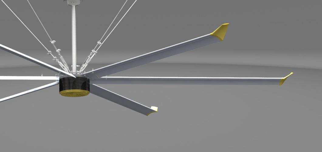 Hvls Ceiling Fan for Fresh Air Change with Big 1.5kw Gearbox Motor