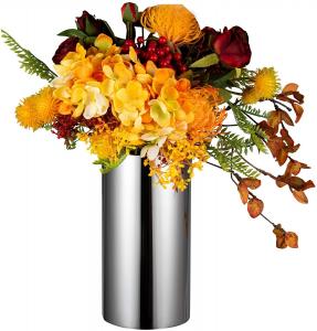China Custom Various Specifications Stainless Steel Metal Round Cylindrical Home Decor Floor Vases on sale