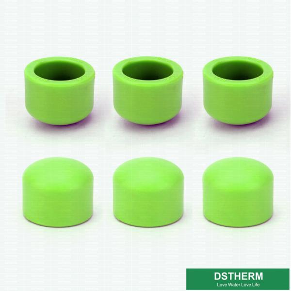 Lightweight Ppr Pipe Accessories Green Color DIN8007 / 8078 Fittings End Cap