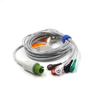 China Spacelabs 5 Lead ecg cable with snap end Adult/Pediatric 17 Pin Connector 3.6m on sale