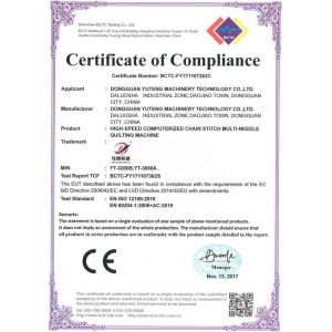 Dongguan Yuteng Machinery Technology Co., Ltd. Certifications