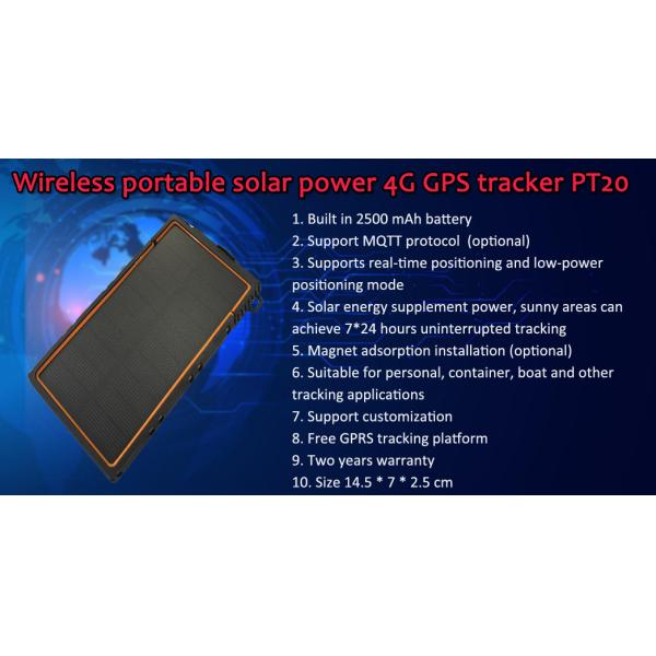 Built In 5000mah Battery Solar Power System 4G Gps Tracker For Personal Container Boat