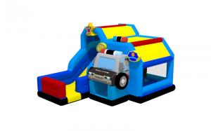 Quality Police Car Combo Jumping Bounce With Slide Moonwalk Inflatable Bounce House for sale