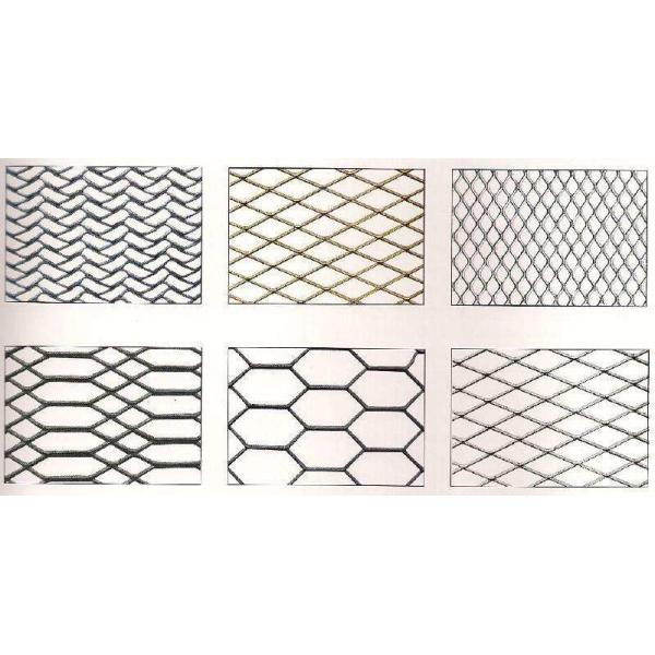 Decorative Aluminum Expanded Mesh Sheet , Diamond Wire Mesh Panels Raised Expanded