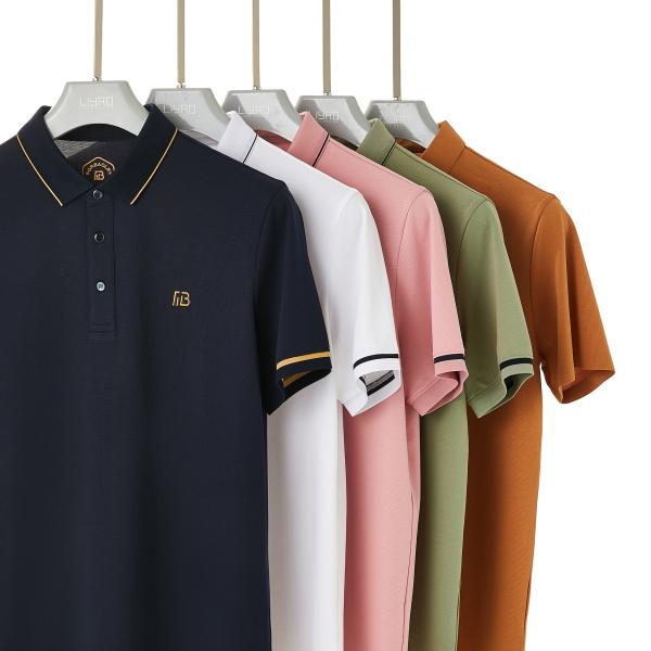 Men's Casual T-shirt in Excellent Cotton Material Customized with Pink Polo Shirt