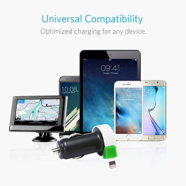 OEM ODM IPhone Car Power Adapter 3 USB Car Charger With Retractable Lightning Cable