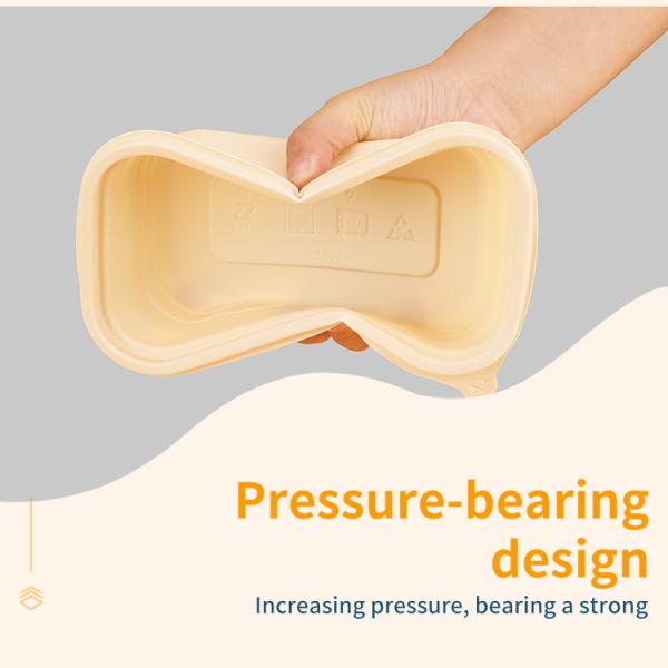 The new design of take-out food packaging lunch box corn starch 500ml rectangular food container