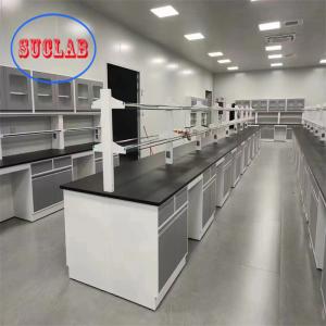 Customized Lab Workbenches with Shelves for Rectangular Design and Multi-Functional Socket