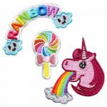 China Embroidery Sticker Pack Rainbow Unicorn Lollipop Embroidered designs for sale