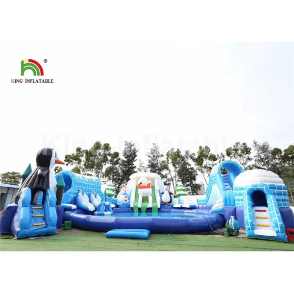 Custom Polar Bear White Giant Inflatable land Water Park Durable Odourless