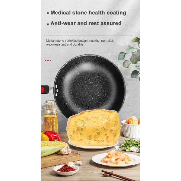 Black Non Stick Cast Iron Cookware Set Medical Stone Cookware Set