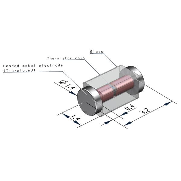 5k Surface Mount Glass Encapsulated NTC Thermistor For IGBT Units
