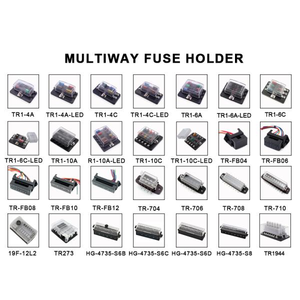 12V 24V Single Side Blade Fuse Holder Boat Fuse Box 4 Way Circuit Position Automotive Fuse Block