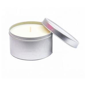 Quality Gold Sliver Scented Soy Tin Can Candle In Bulk 5.5oz for sale