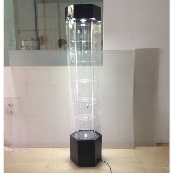 Rotary Acrylic Display Showcase / Acrylic Display Rack Practical For Mobile Phone Shop