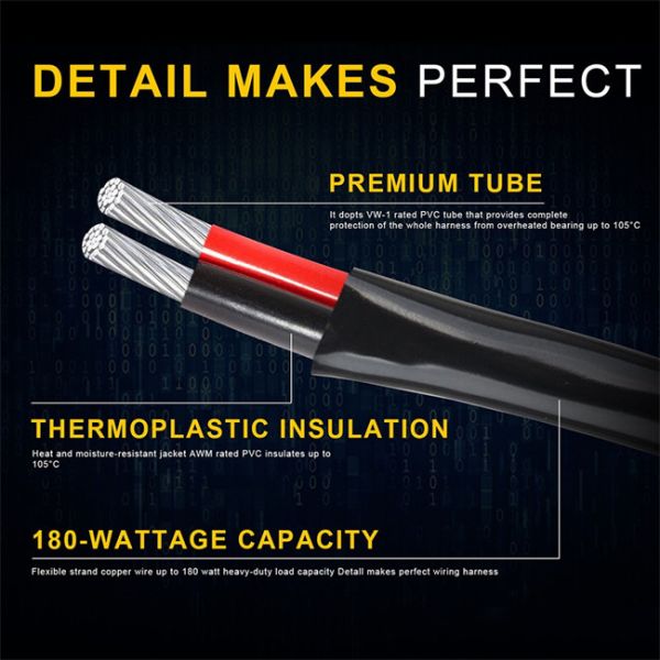 3m LED Light Bar Automobile Wire Harness 12V 300W For Switch Relay Kit