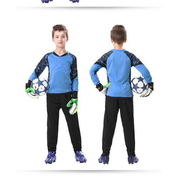 Football goalkeeper uniform Children's anti-collision goalkeeper suit Customized set boys' thickened primary school jersey