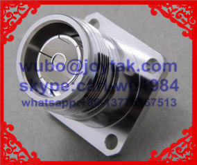 4.3-10 female connector solder type with flange square VSWR 1.15 silver plated pin and tri-alloy connector body